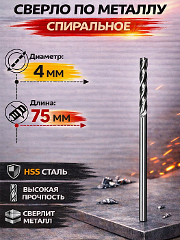Сверло по металлу 4мм HSS4241 31533 [12]