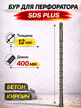 Бур по бетону 12*400мм 37091 [12]